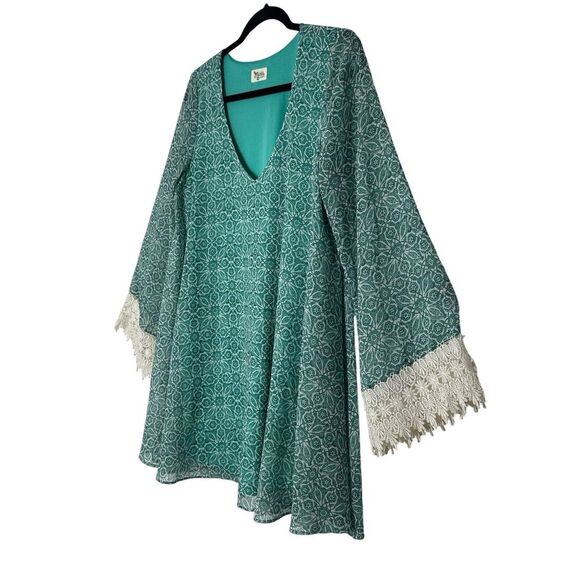 Show‎ Me Your Mumu Mini Dress Women Medium Revolve Portabella Lace Trim Babydoll - Picture 5 of 9